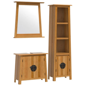 vidaXL 3 Piece Bathroom Furniture Set Solid Wood Pine