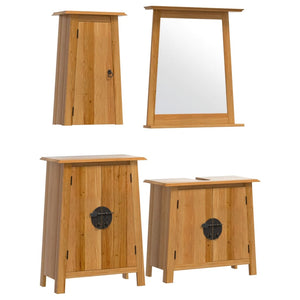 vidaXL 4 Piece Bathroom Furniture Set Solid Wood Pine