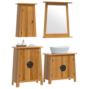 vidaXL 4 Piece Bathroom Furniture Set Solid Wood Pine