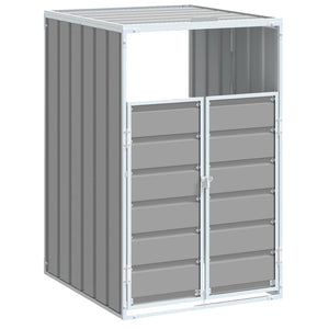 vidaXL Wheelie Bin Storage for Single Bin Grey 72x81x115 cm Steel