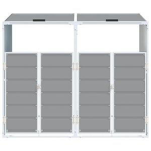 vidaXL Wheelie Bin Storage for Double Bins Grey 144x81x113 cm Steel