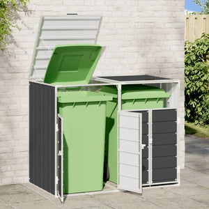 vidaXL Wheelie Bin Storage for Double Bins Anthracite 144x81x113 cm Steel