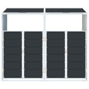 vidaXL Wheelie Bin Storage for Double Bins Anthracite 144x81x113 cm Steel