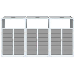 vidaXL Wheelie Bin Storage for Triple Bins Grey 216x81x115 cm Steel