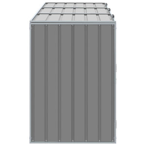 vidaXL Wheelie Bin Storage for Triple Bins Grey 216x81x115 cm Steel