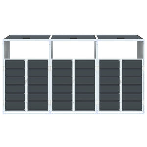 vidaXL Wheelie Bin Storage for Triple Bins Anthracite 216x81x115 cm Steel