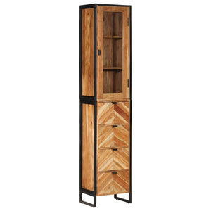 vidaXL Bathroom Cabinet 40x27x190 cm Iron and Solid Wood Acacia