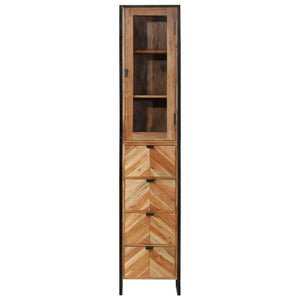 vidaXL Bathroom Cabinet 40x27x190 cm Iron and Solid Wood Acacia