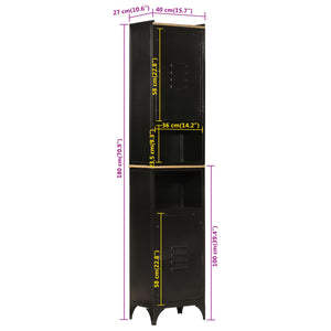 vidaXL Bathroom Cabinet 40x27x180 cm Iron and Solid Wood Mango