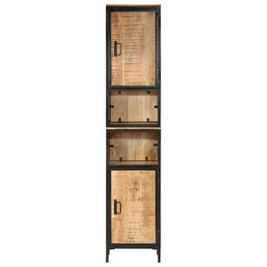 vidaXL Bathroom Cabinet 40x27x180 cm Iron and Solid Wood Mango