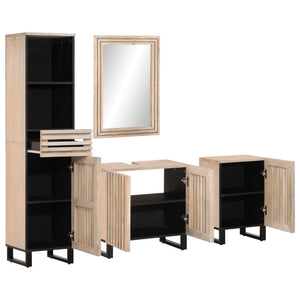 vidaXL 4 Piece Bathroom Furniture Set Solid Wood Mango