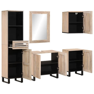 vidaXL 5 Piece Bathroom Furniture Set Solid Wood Mango