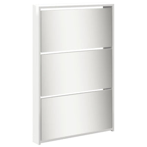 vidaXL Shoe Cabinet with Mirror 5-Layer High Gloss White 63x17x169.5 cm