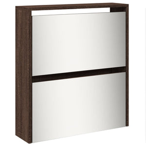 vidaXL Shoe Cabinet with Mirror 5-Layer Brown Oak 63x17x169.5 cm