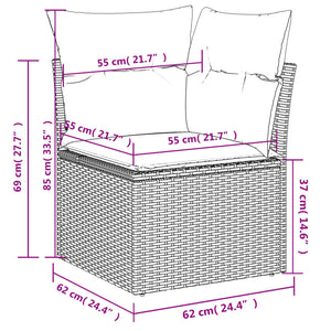 vidaXL 10 Piece Garden Sofa Set with Cushions Beige Poly Rattan