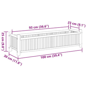 vidaXL Planter 100x30x25 cm Bamboo