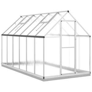 vidaXL Greenhouse with Base Frame Silver 334x169x202 cm Aluminium