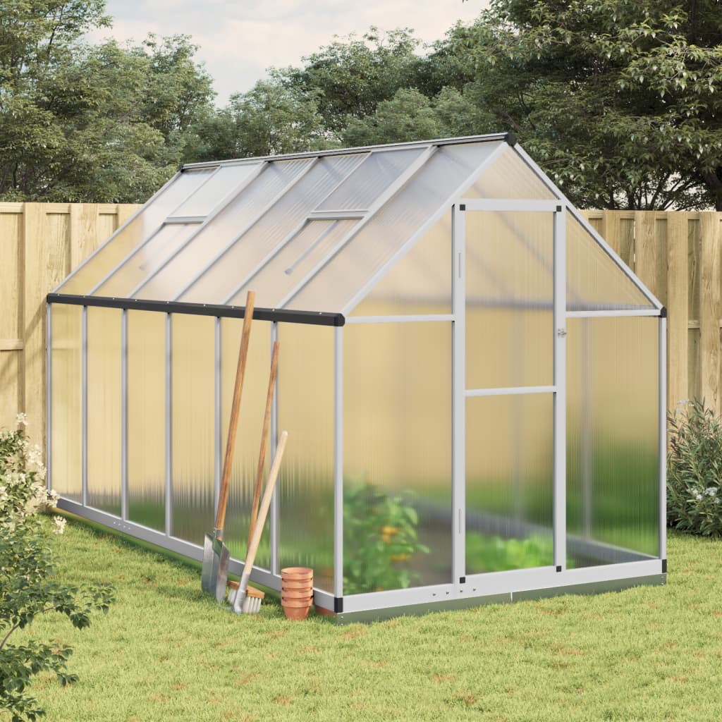 vidaXL Greenhouse with Base Frame Silver 334x169x202 cm Aluminium