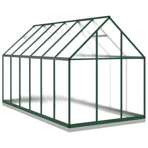 vidaXL Greenhouse with Base Frame Green 334x169x202 cm Aluminium