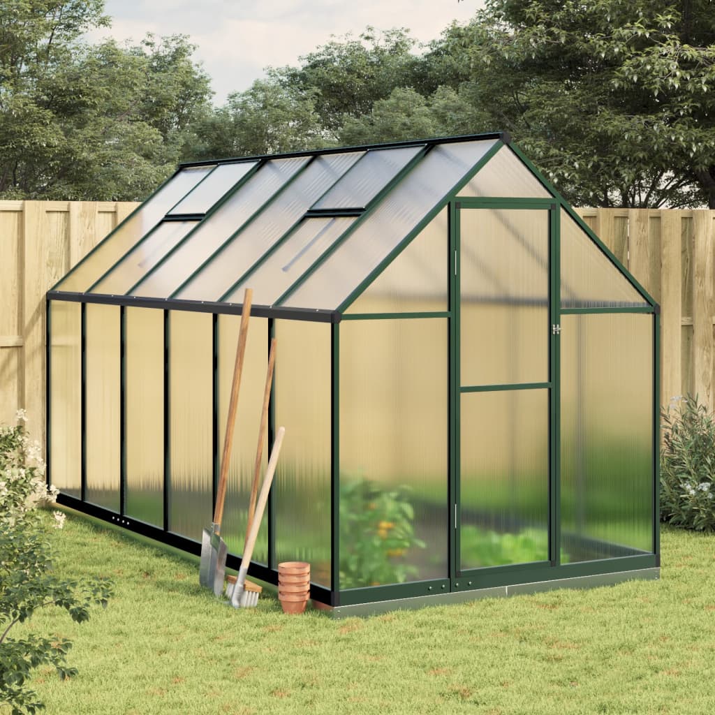 vidaXL Greenhouse with Base Frame Green 334x169x202 cm Aluminium