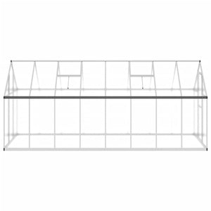 vidaXL Greenhouse with Base Frame Silver 445x169x195 cm Aluminium