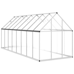 vidaXL Greenhouse with Base Frame Silver 445x169x195 cm Aluminium