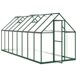 vidaXL Greenhouse with Base Frame Green 445x169x195 cm Aluminium