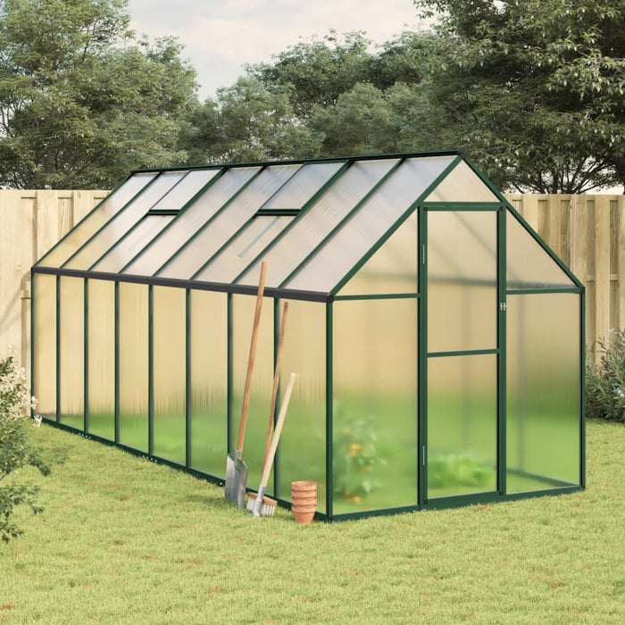 vidaXL Greenhouse with Base Frame Green 445x169x195 cm Aluminium