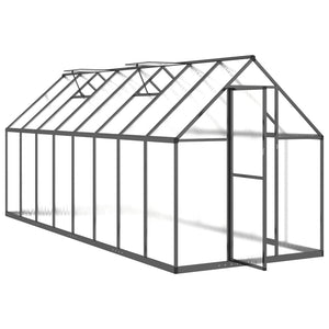 vidaXL Greenhouse with Base Frame Anthracite 445x169x195 cm Aluminium