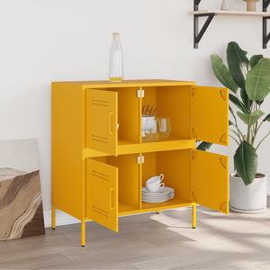 vidaXL Sideboard Mustard Yellow 68x39x79 cm Steel