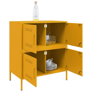 vidaXL Sideboard Mustard Yellow 68x39x79 cm Steel