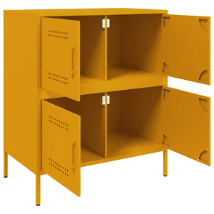 vidaXL Sideboard Mustard Yellow 68x39x79 cm Steel