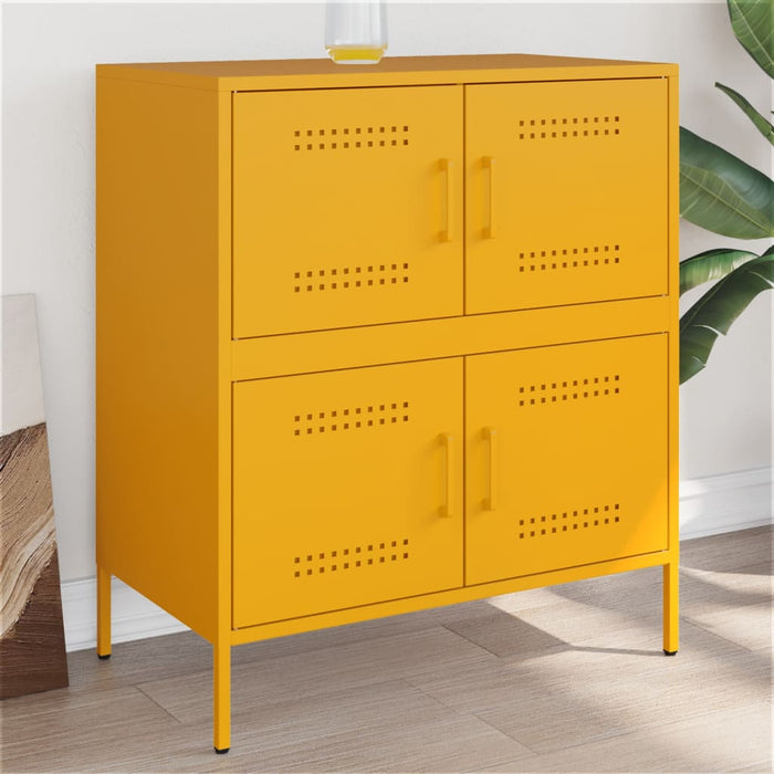 vidaXL Sideboard Mustard Yellow 68x39x79 cm Steel