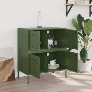 vidaXL Sideboard Olive Green 68x39x79 cm Steel