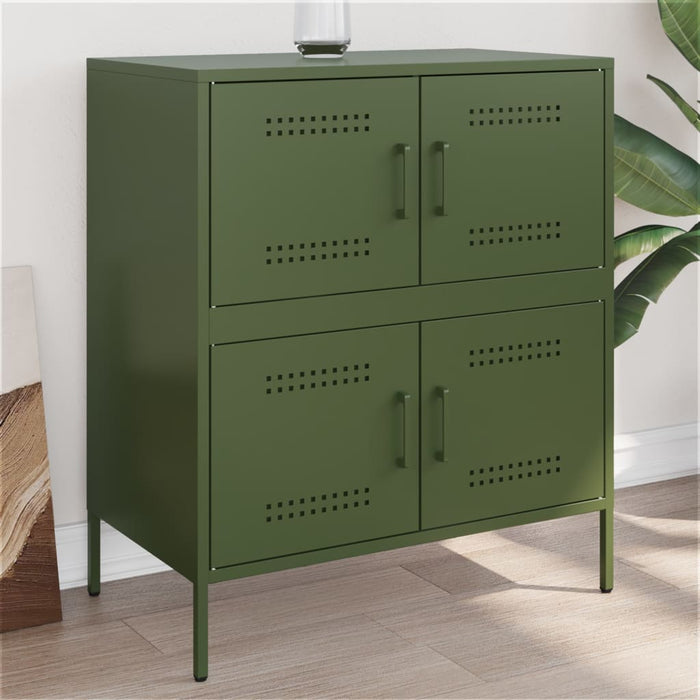 vidaXL Sideboard Olive Green 68x39x79 cm Steel