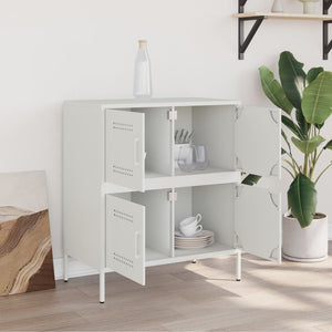 vidaXL Sideboard White 68x39x79 cm Steel