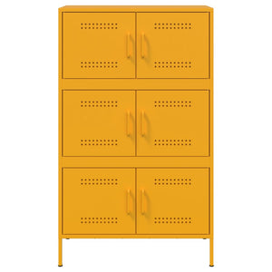 vidaXL Highboard Mustard Yellow 68x39x113 cm Steel