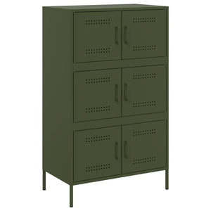 vidaXL Highboard Olive Green 68x39x113 cm Steel