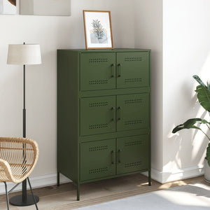 vidaXL Highboard Olive Green 68x39x113 cm Steel