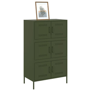 vidaXL Highboard Olive Green 68x39x113 cm Steel