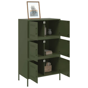 vidaXL Highboard Olive Green 68x39x113 cm Steel