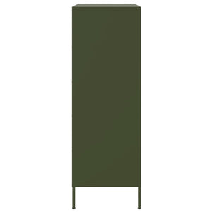 vidaXL Highboard Olive Green 68x39x113 cm Steel