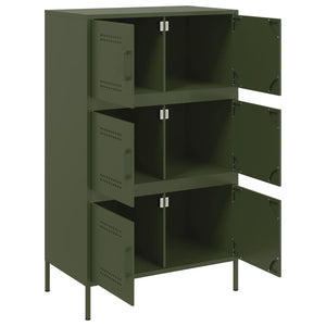 vidaXL Highboard Olive Green 68x39x113 cm Steel