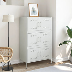 vidaXL Highboard White 68x39x113 cm Steel