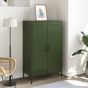 vidaXL Highboard Olive Green 68x39x113 cm Steel