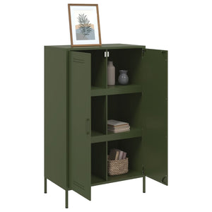 vidaXL Highboard Olive Green 68x39x113 cm Steel