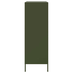 vidaXL Highboard Olive Green 68x39x113 cm Steel