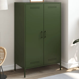 vidaXL Highboard Olive Green 68x39x113 cm Steel