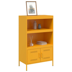 vidaXL Highboard Mustard Yellow 68x39x113 cm Steel