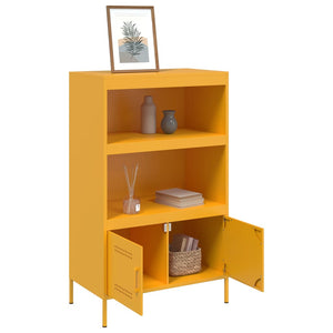 vidaXL Highboard Mustard Yellow 68x39x113 cm Steel